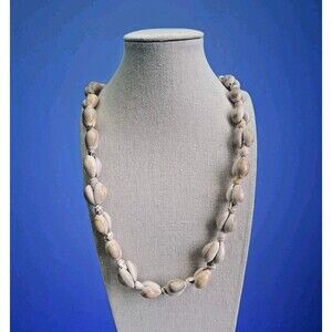 Cowrie Shell Lei Necklace Long Chunky Natural Seashell Beach Hawaiian Boho